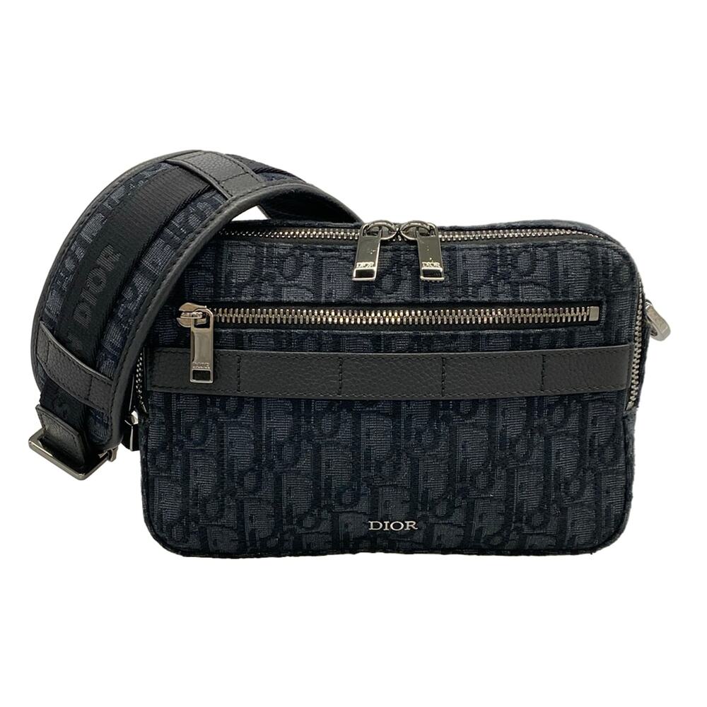 Christian Dior Safari Shoulder Bag Jacquard Leather